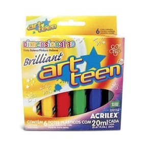 Tinta Dimensional Brillant 6 Unidades 20Ml Cada Acrilex