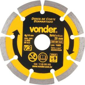 Disco Diamantado 110Mm V3 Furo 20 Vonder 1268300000