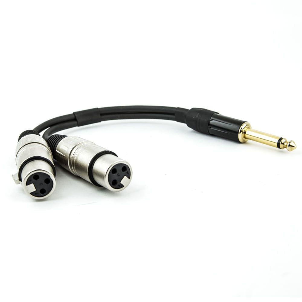 Cabo P10 para 2 XLR Fêmea Estereo - 50 cm
