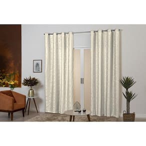 Cortina Jacquard 4M X 2,50M Palha Sala Quarto Cozinha