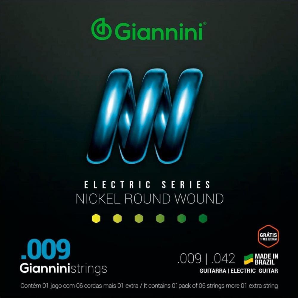 Kit 3 Encordoamento Guitarra Giannini Geegst.9 Nickel