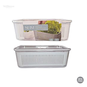 Pote Hermético Slim Multiuso Com Cesto De Drenagem 2.570Ml
