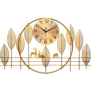 Relógio De Parede 3D Design Europeu Metal Luxuoso 70Cm