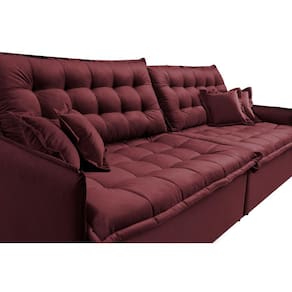 Sofá Sem Caixa Retrátil Reclinável 2,75m Cama inBox Versátil. com Pillow Top e Molas Velusoft
