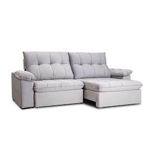 sofá 4 lugares retrátil e reclinável com usb living triton veludo cinza 250 cm