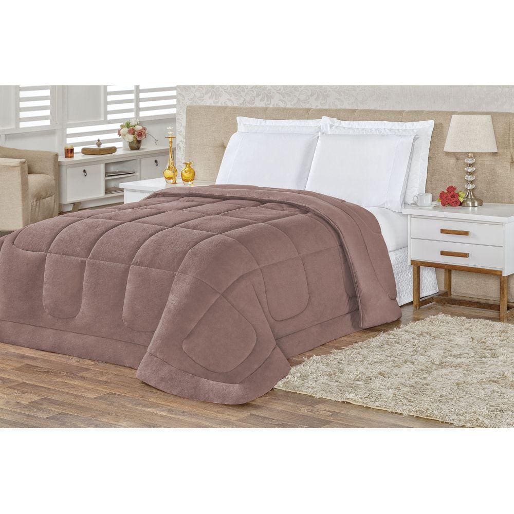 Coberdrom Malha e Manta Queen 1 Peça Rosê