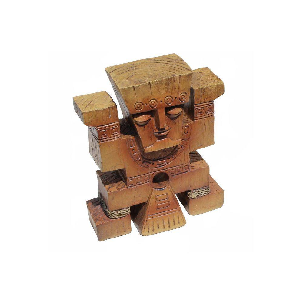 Escultura Totem Inca Estatua Decorativa Totem Em Resina