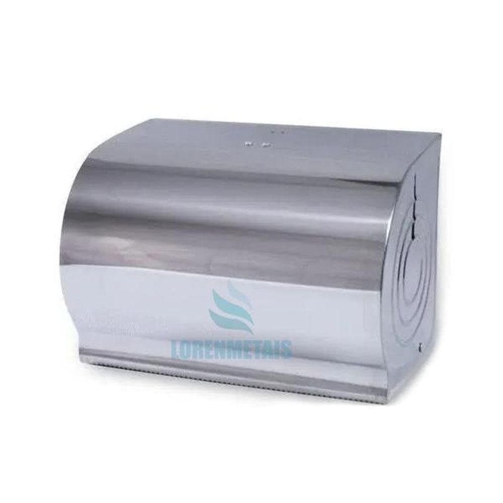 Toalheiro Dispenser Papel Toalha Bobina Corte Em Inox Luxo