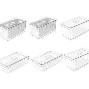 Kit 6 Organizadores De Geladeira Fresh Transparentes Clear