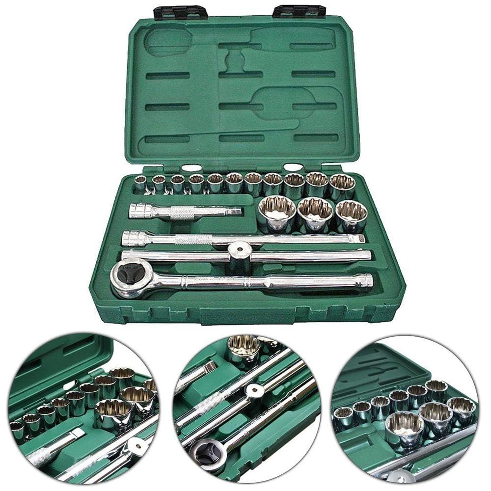 Kit Jogo Soquetes Sata 18 Peças 10-32Mm 1/2