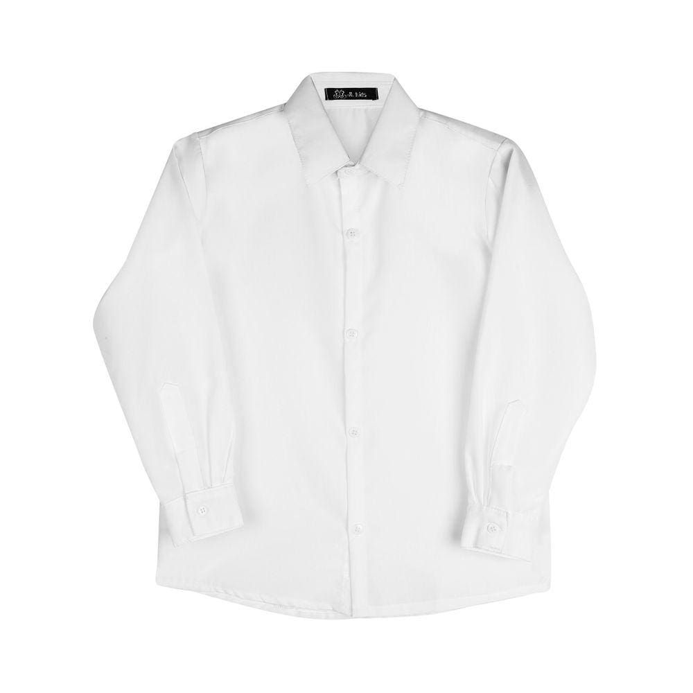 Camisa Social Infantil Pajem Branca Manga Longa Pajem Festa