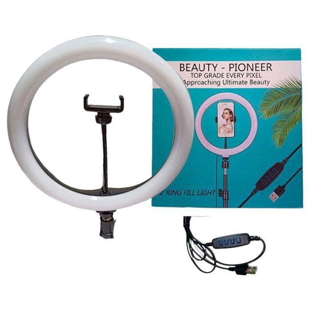 Ring Light Iluminador 12 Polegadas Suporte Celular Led Rbg