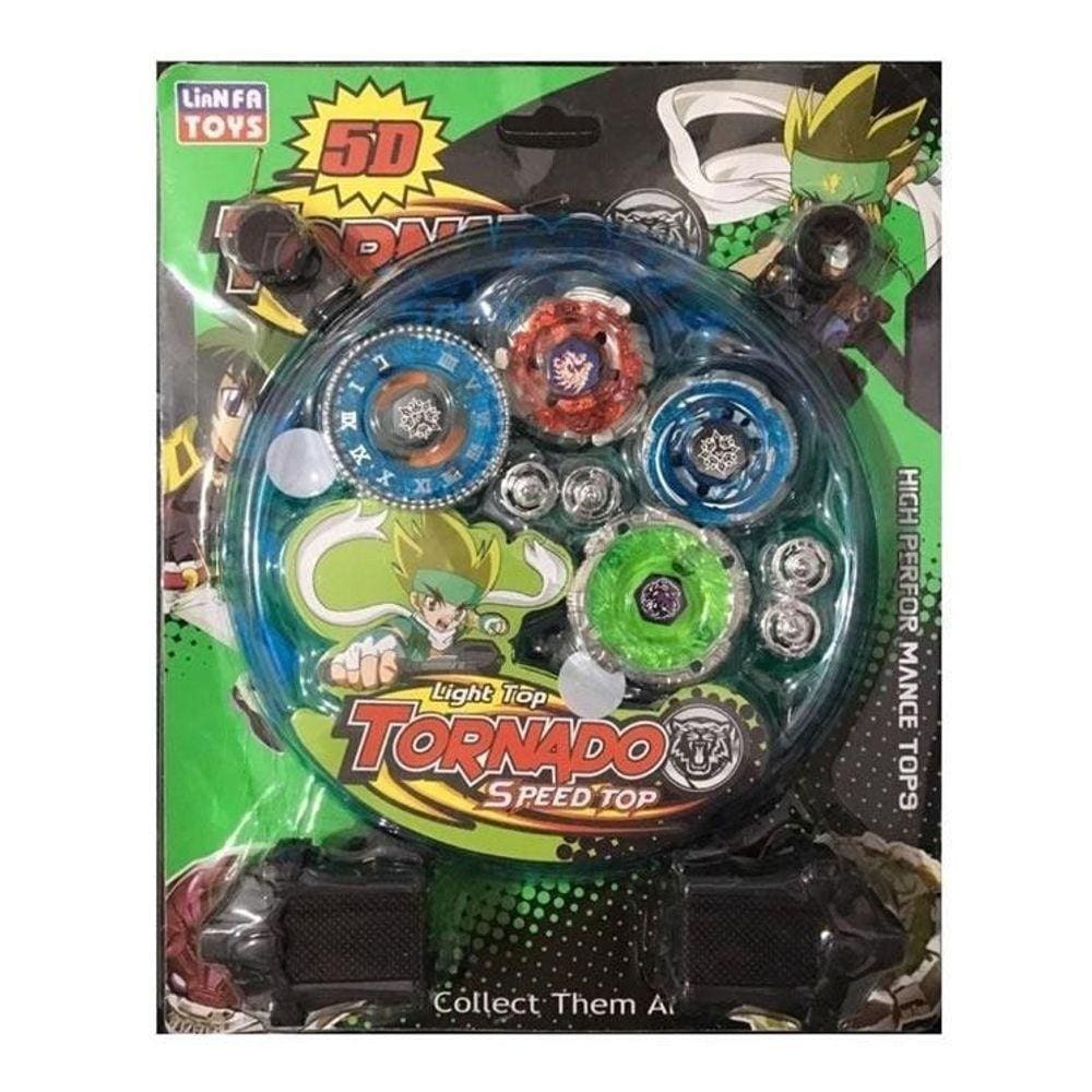 Kit com 4 peoes beyblade metal burst 2 lancadores 2 cordinha arena xun