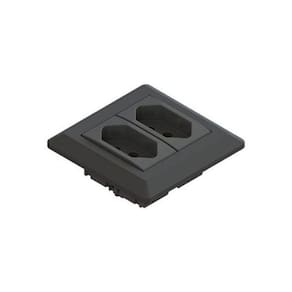 Mini Espelho Serie 200 Facility - 2 Tomadas - Preto - Qt Mov