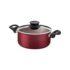 Caçarola Tramontina Paris Antiaderente Starflon Max Vermelho com Tampa de Vidro 26 cm 6,3 L Tramontina