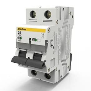 Disjuntor Bipolar Curva C 6A Din - Enerbras - Dt3-E2C6
