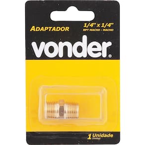 Adaptador Niple 1/4X1/4" Npt Latão Macho/Macho - Vonder