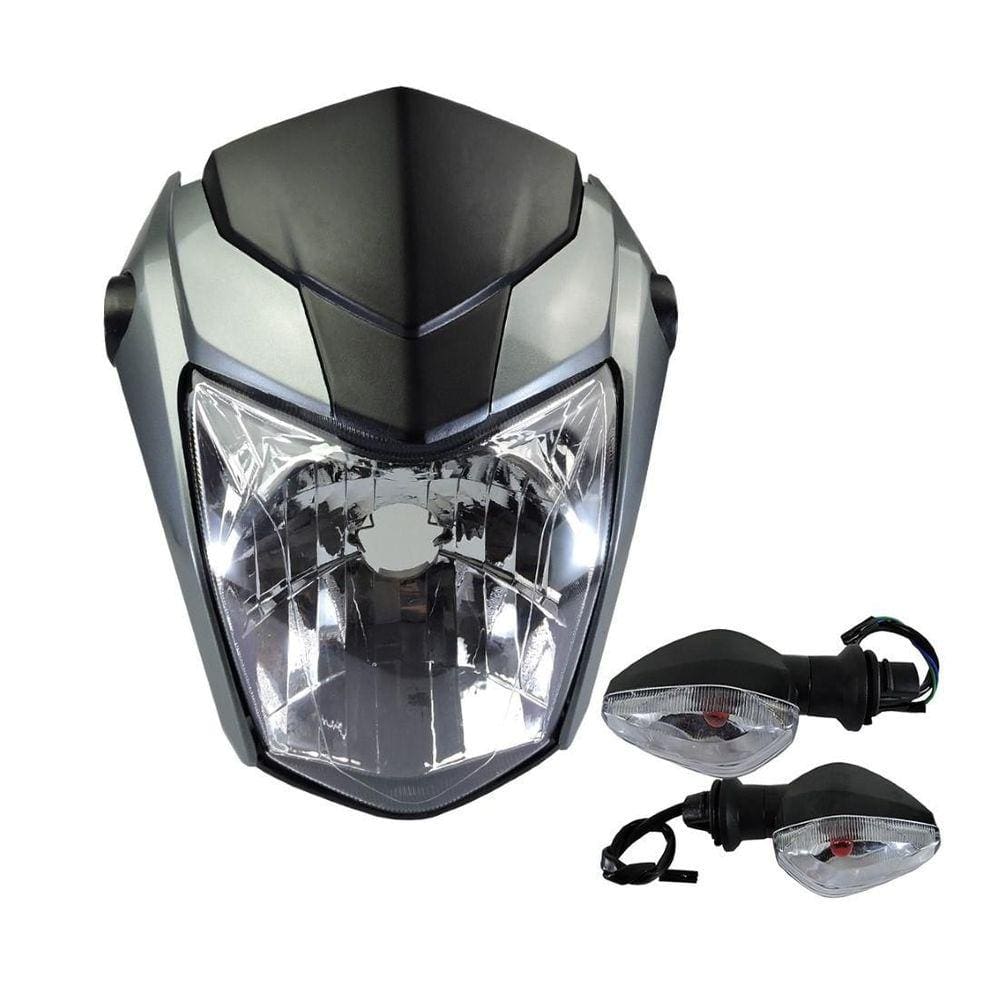 Frente Farol Piscas Prata Metalico Cg Titan 160 2016 A 2021
