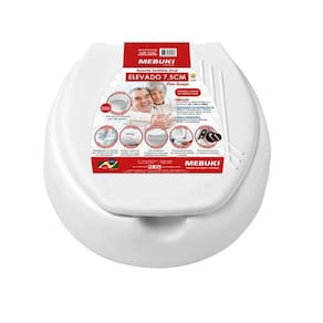 Assento Vaso Elevado Alto 7,5 Idoso Pós Cirurgia Com Tampa M
