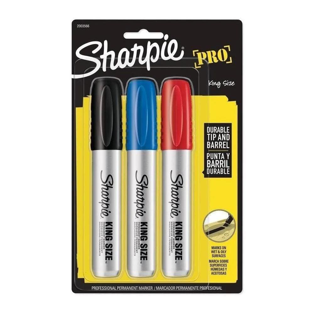 Marcador Permanente Sharpie King Size Com 3 Cores
