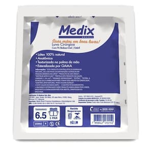 Luva Cirúrgica Estéril De Látex Medix Brasil Com 50 Pares