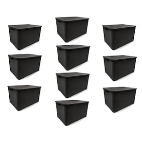 Kit 10 Caixas Organizadoras Rattan Preta 15 Litros Arqplast