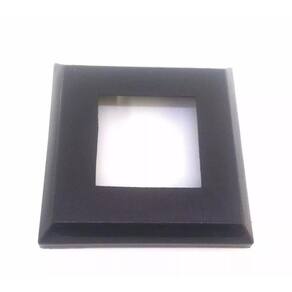 Canopla Nylon Corrimão Quadrada Preta 5 Peças 50X50Mm