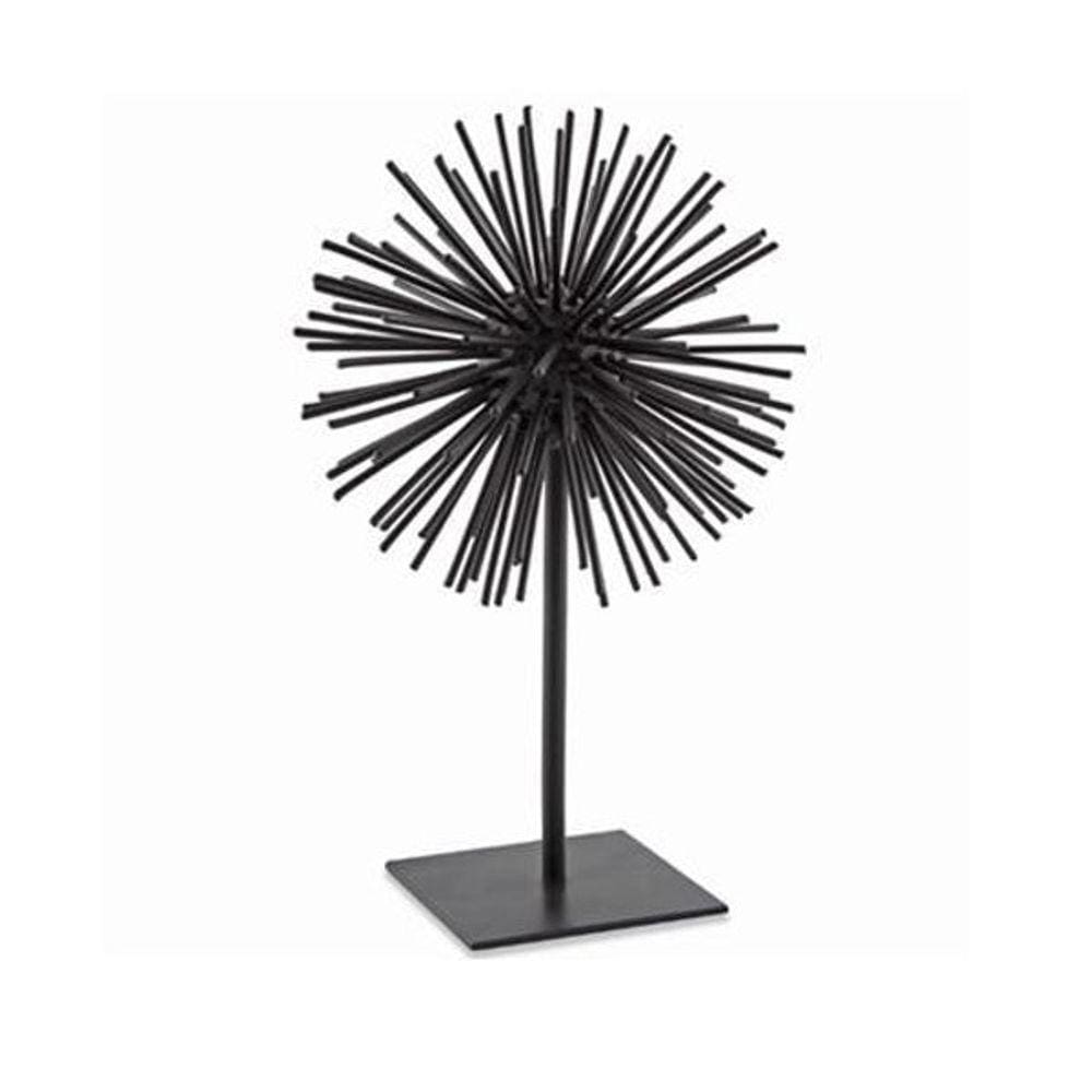 Escultura Ouriço Preto Metal 31Cm