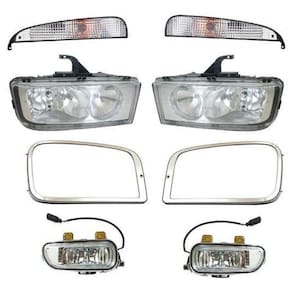 Kit Farol Principal Auxiliar Moldura Mercedes Benz Mb Axor