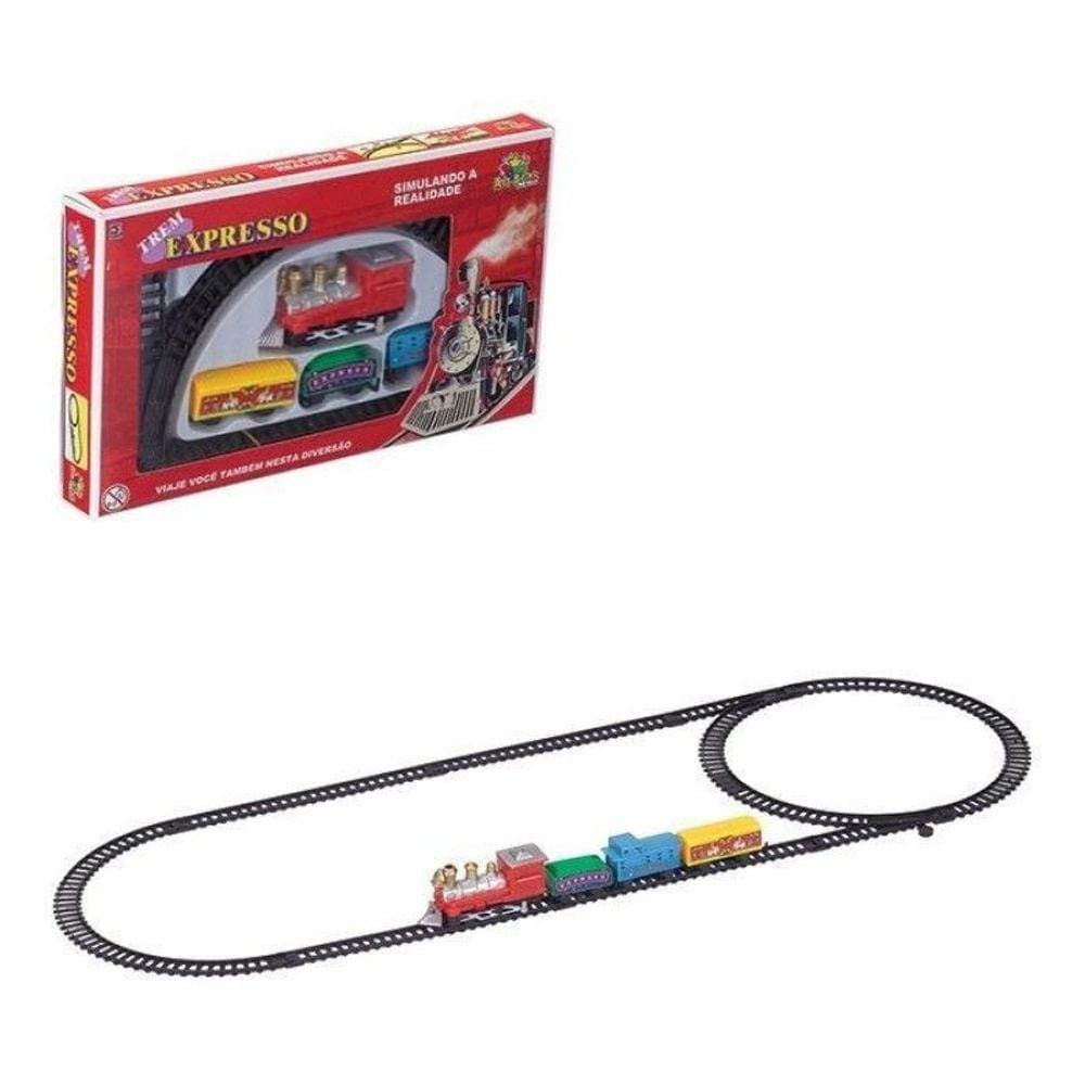 Trem Trenzinho Ferrorama Com Locomotiva E Trilho Expresso