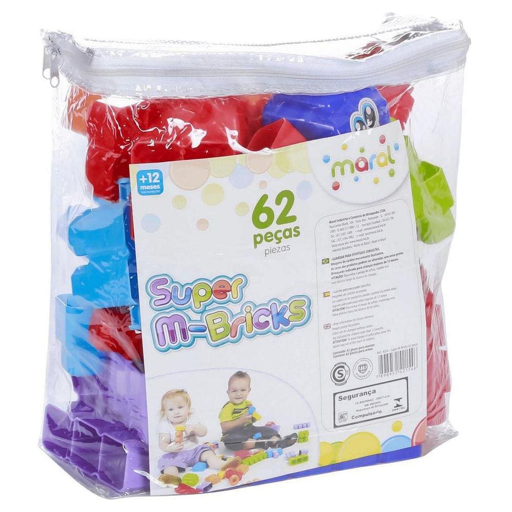 Maral Brinquedo Bricks Peças Coloridas