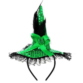 Tiara com Mini Chapéu de Bruxa Halloween