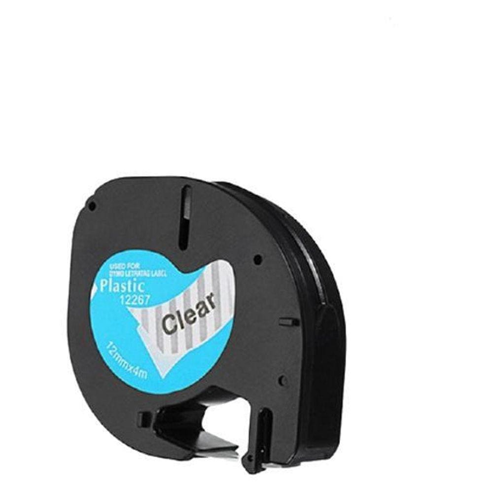 Fita Compatível Dymo Letratag Plástica 12267 Incolor 12Mm