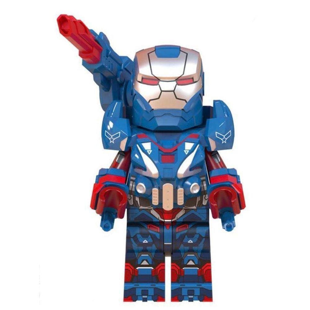 Boneco Bloco De Montar Vingadores War Machine Blue Iron Man