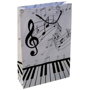 Kit 30 Sacolas De Papel Musical Presente 25X17X6Cm Festa