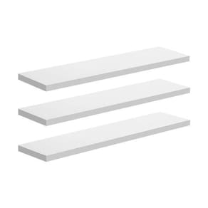 Kit 4 Prateleira 40X25 Mdf Branco + Instalação Flutuante