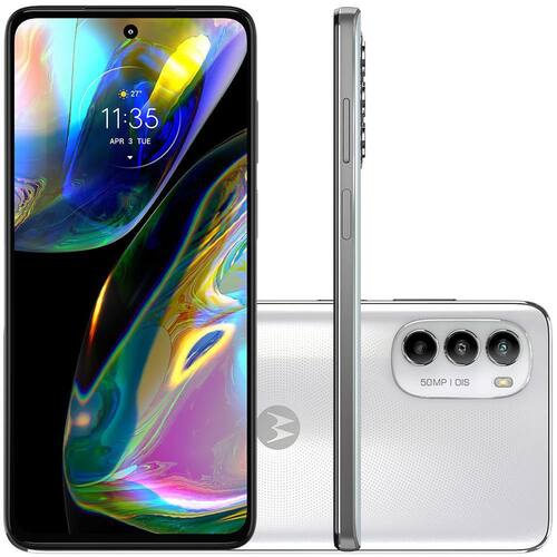 Celular Motorola Moto G82 5G Branco 128GB Tela 6.6" 6GB RAM Câmera Tripla 50MP + 8MP + 2MP