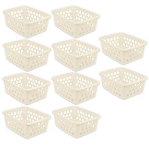 Kit 10 Cestos Multiuso Médio Palha 20X6,5X15Cm Pp 1030 Uninjet