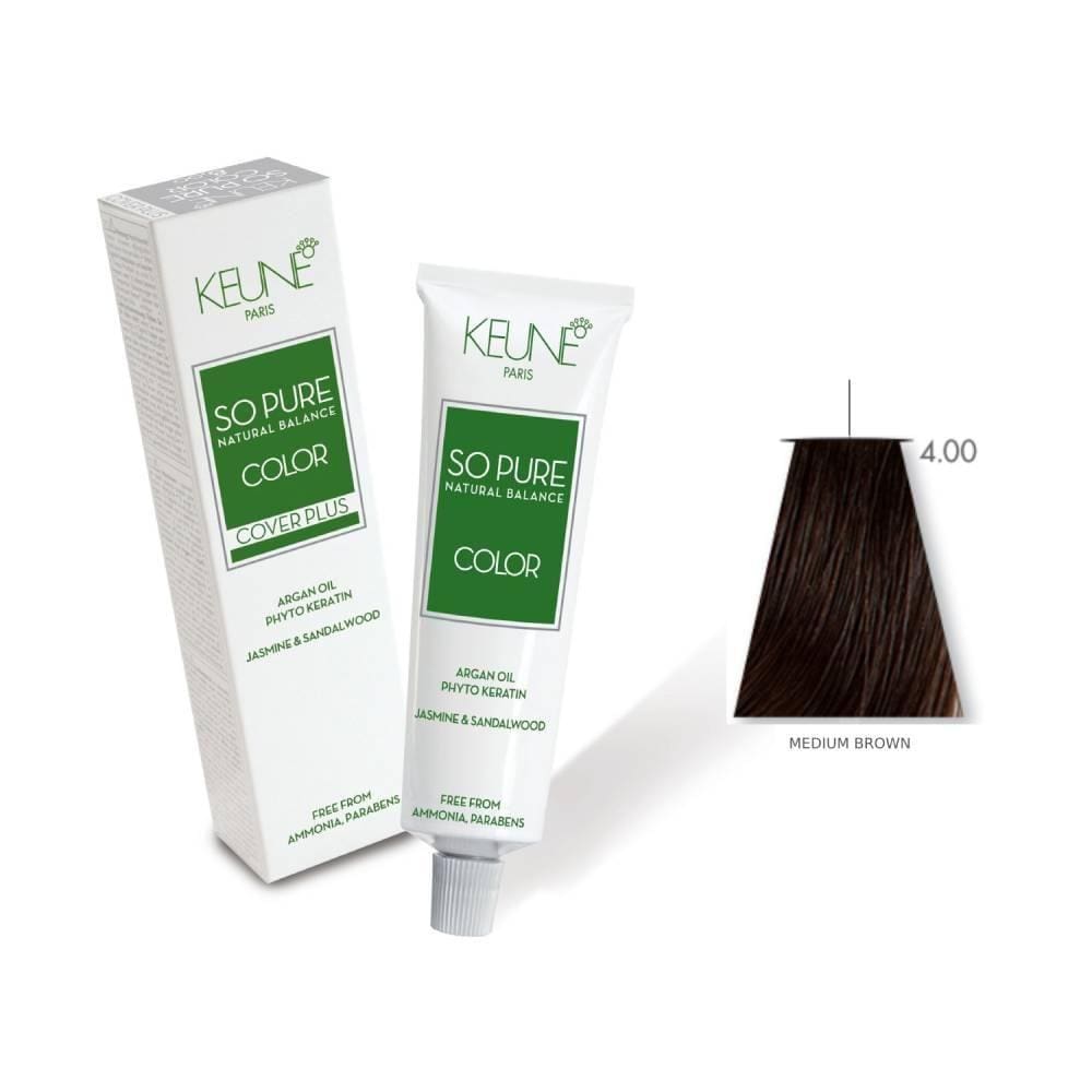 Tinta So Pure Color Cover Plus Keune 4.00 Medium Brown 60ml