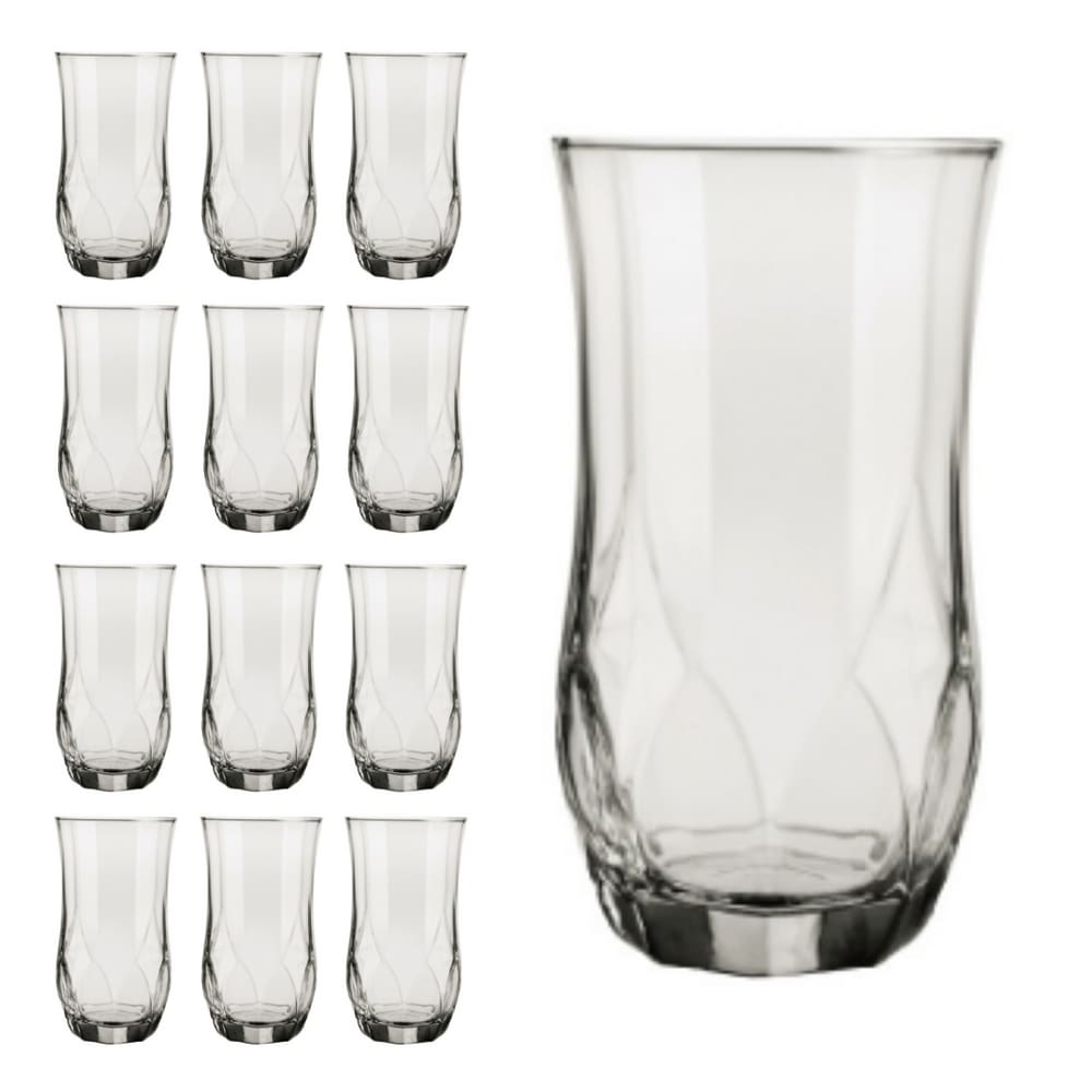 Jogo 12 Copos Ópera Duravel 360ml Redondo Transparente Nadir