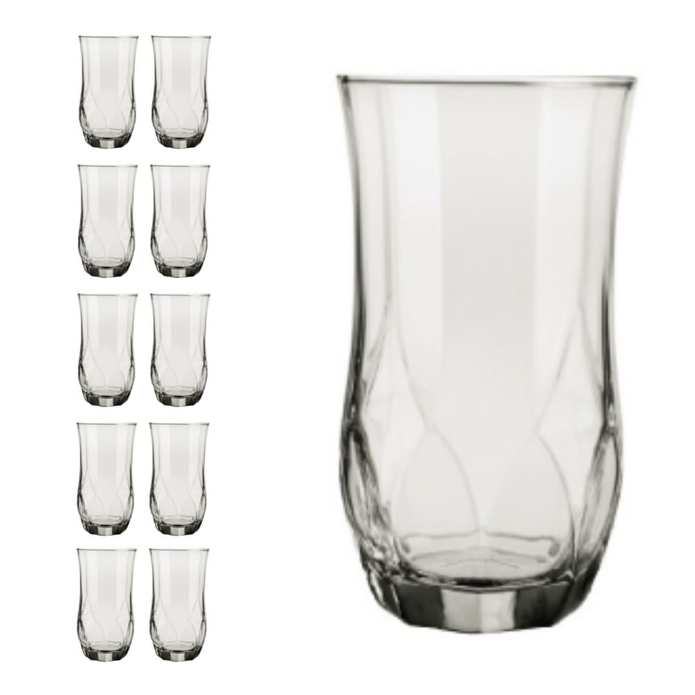 Jogo 10 Copos Ópera Duravel 360ml Redondo Transparente Nadir