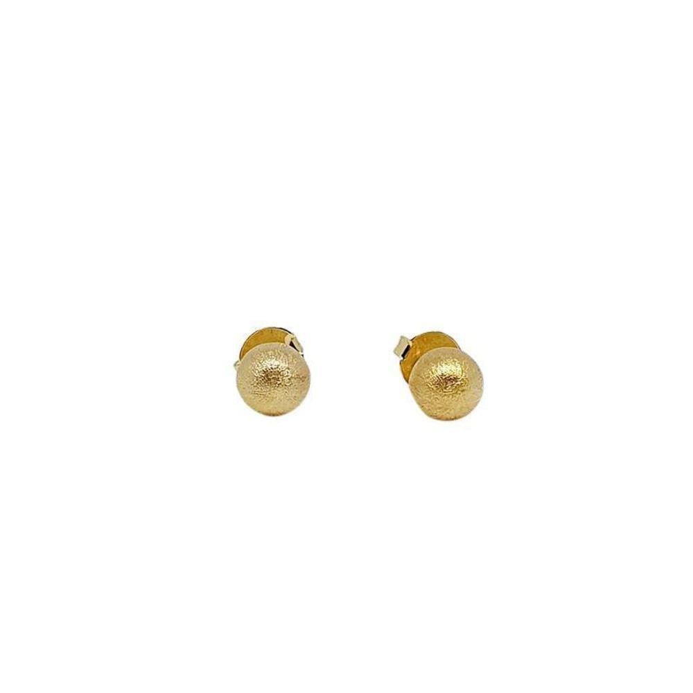 Brinco Marina Bola Fosca Folheado A Ouro 18K Pequeno