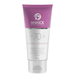 Protetor Solar Facial Oil Free Toque Seco 70 Fps Anasol 60 G  - Vitamina E E Aloe Vera