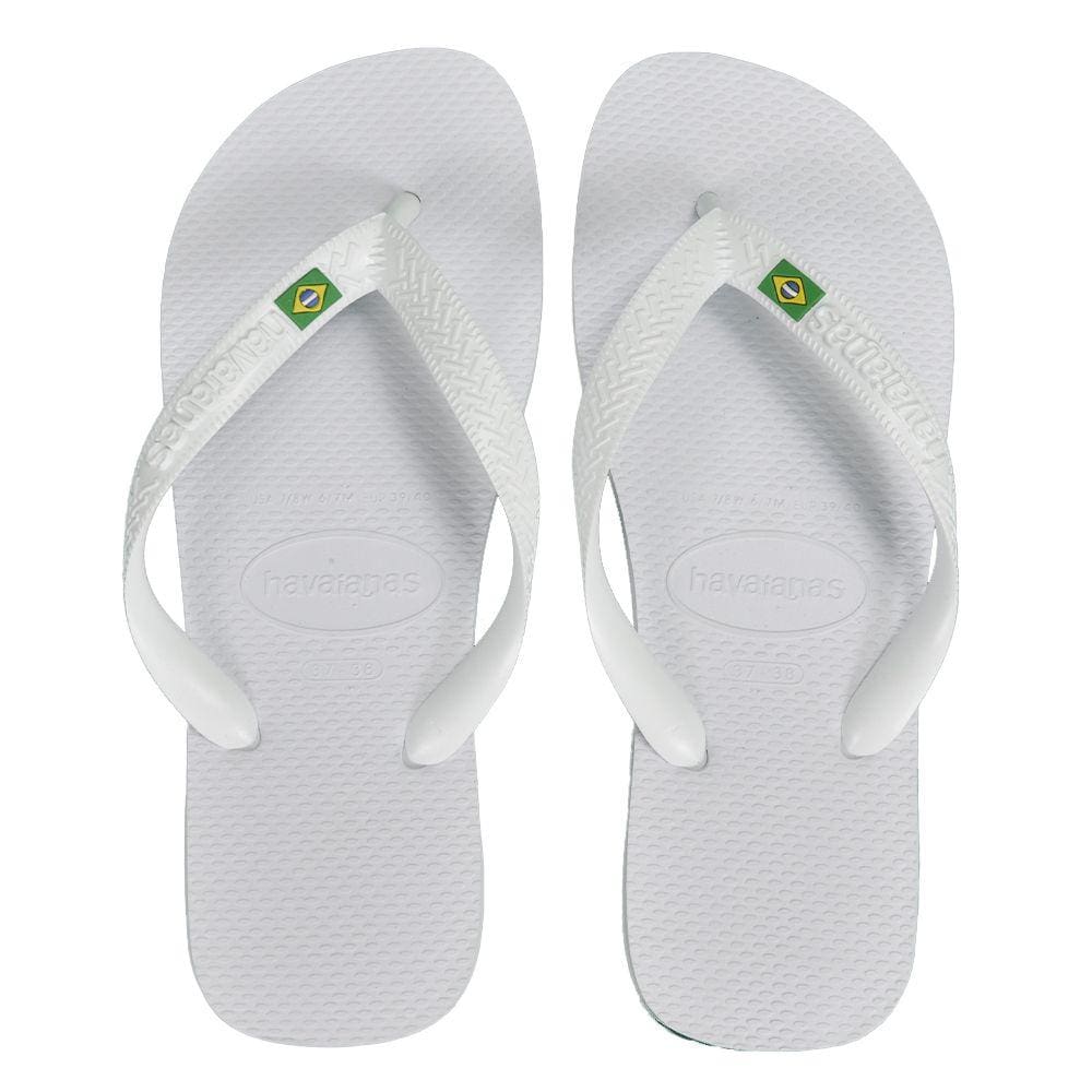 Chinelo Havaianas Brasil Com Bandeira Branco Tradicional
