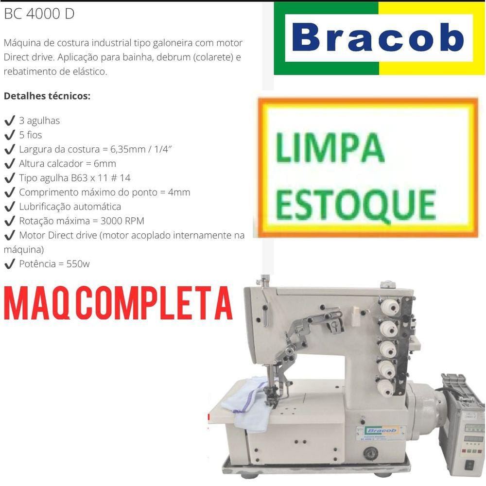 Galoneira Bracob Industrial Direc Drive Autovolt limpaEstock