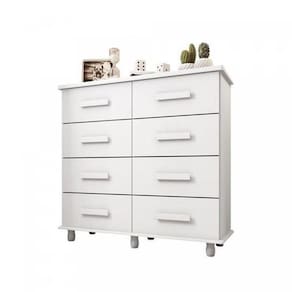 Cômoda Paris 8 Gavetas Branco Lanza