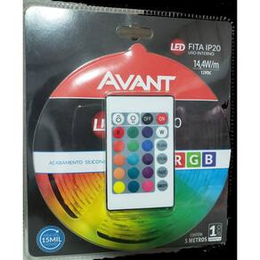 Avant Fita Led Ip20 14,4W/M Rgb 12V C/ 5M + Controle Remoto - Bivolt