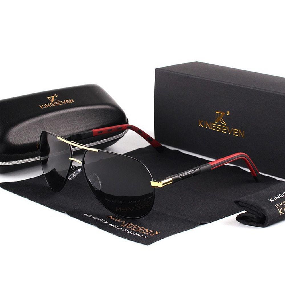 Óculos de sol polarizados masculinos da marca KINGSEVEN ultra leve piloto elegante K725