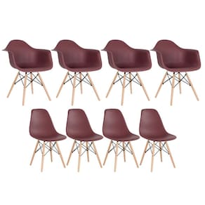Kit 4 cadeiras Eames DAW com braços + 4 cadeiras Eiffel DSW
