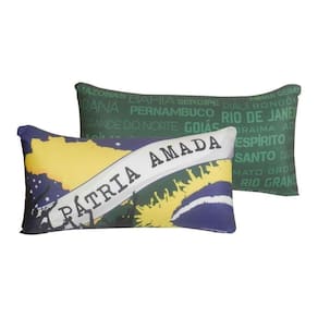 Almofada Fibra Vêludo 20x40cm Patria Amada Brasil ZC10061140